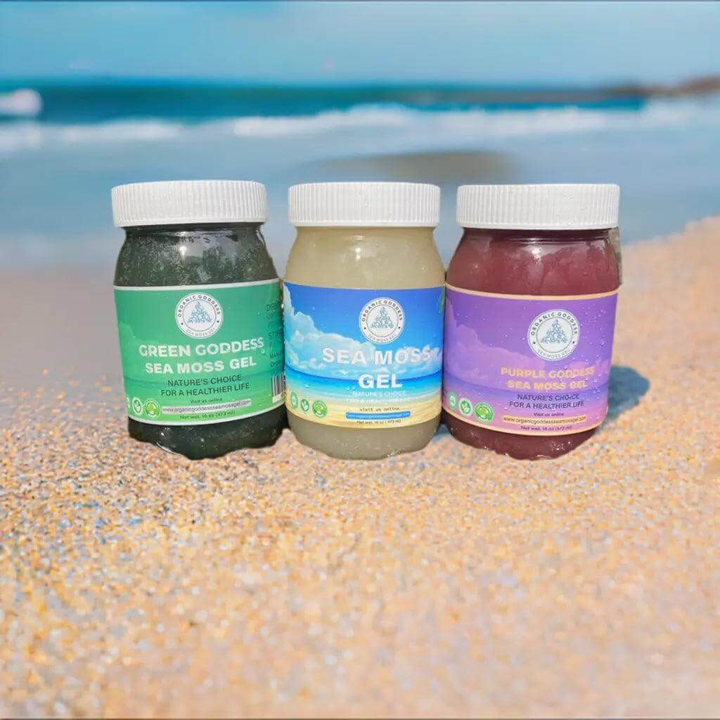 Seize The Day Bundle Deal: Green, Purple, and Gold Organic Goddess Sea Moss Gel